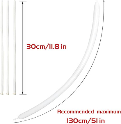 260 Balloons White Twisting Animal Balloon Thickening Latex Modeling Long Magic - Image 3