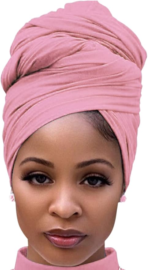 Harewom Head Wraps for Black Women Stretch Head Scarf Long African Hair Wraps Turban Headwraps Jersey Headbands