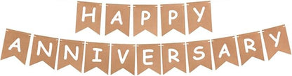 Happy Anniversary Banner Balloons Wedding Love Party and Background Indoor by Unknown