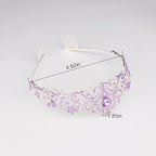 Didder Silver Tiaras and Crowns for Women - Light Purple Crystal Princess Headbands for Bridal, Wedding, Prom, Birthday Parties