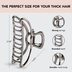 Kitsch Metal Hair Clips for Women - Durable & Elegant Metal Claw Clips, Perfect for Everyday Use & Special Occasions - Hematite | Ideal Gifts for Women, 1 Piece