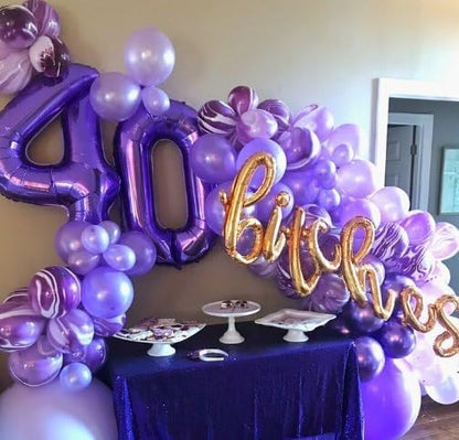 Purple Number 0 Balloon 40 inch, Balloon numbers party supplies, deco photo - Image 6