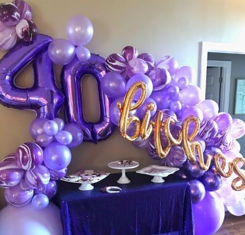 Purple Number 4 Balloon 40 inch, Balloon numbers party supplies, deco photo - Image 4