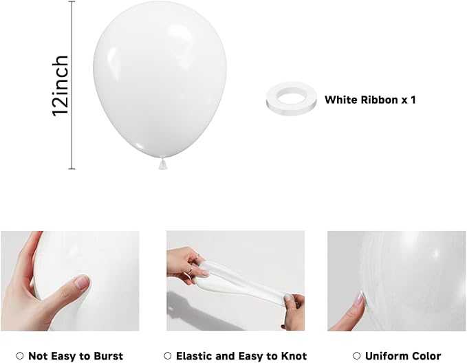 White Latex Balloons - Image 2