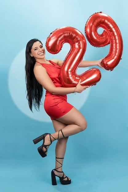 16 Balloon Number 40 Inch Red Balloons - Image 4