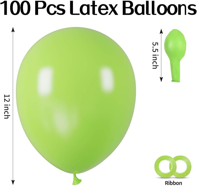 100pcs Lime Green Balloons 12 inch | Thickened Helium Fruit Green Balloons - Image 2