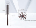 Small Round Brush for Short Hair, 1.3 Inch Mini Quiff Roller circular comb with soft Nylon Bristle for Men and Women, for Styling, Lifting, Volume, Curling Thin Hair, Bangs, Beard