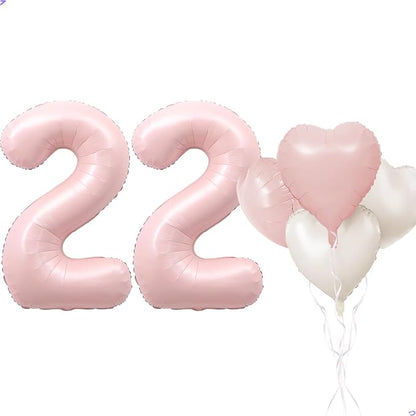 Pink 22 Balloon Number Pastel Pink 22th Birthday Party Decorations by Unknown
