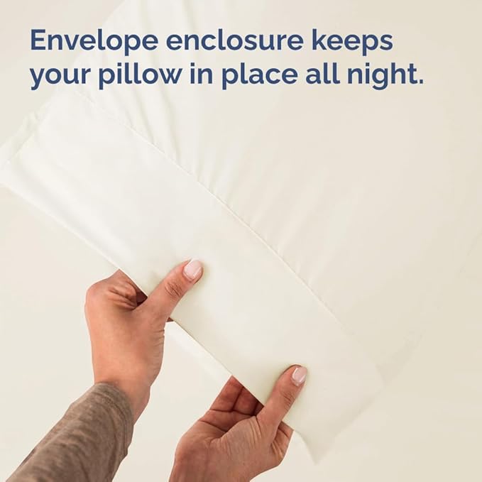 King Pillow Cases - 2 Pack - Super Soft Pillowcase Covers - Envelope Enclosure - Hotel Quality Pillow Protectors - Wrinkle Free, Shrink and Stain Resistant - Machine Washable - 20" x 40" (Off White)