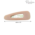 Parcelona French Mini Set of 4 Small Celluloid Acetate Snap Hair Clips No Slip Fashion Durable Styling Women Hair Accessories Girls Snap Hair Barrette, Made in France (Blush Pink-Shell Brown)