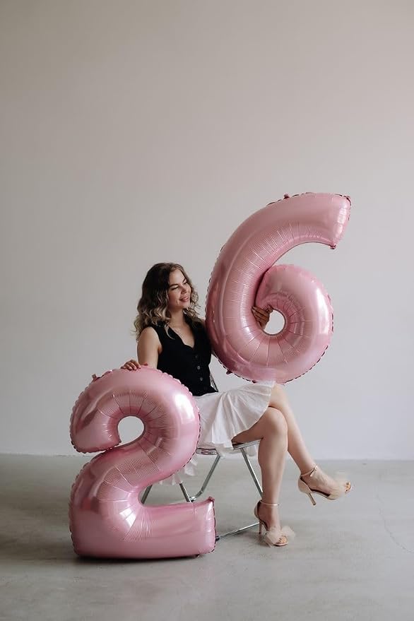 50 Balloon Number 40 Inch Pastel Pink Balloons - Image 2