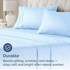 Queen Pillow Cases Set of 4 - Ultra Soft Hotel Quality Pillowcase Covers - Comfy, Cozy & Wrinkle Free - Shrink, Stain & Fade Resistant - Machine Washable Pillow Protectors - 4 Piece Set - Light Blue