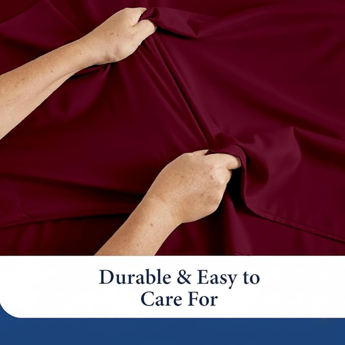 SKY BEDDINGS King Pillowcase Set of 2 - Soft Brushed Microfiber Pillow Cases with Envelope Clouser - Wrinkle-Free, Fade-Resistant Pillow Covers - 20 x 40 Inches, Burgundy