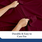 SKY BEDDINGS King Pillowcase Set of 2 - Soft Brushed Microfiber Pillow Cases with Envelope Clouser - Wrinkle-Free, Fade-Resistant Pillow Covers - 20 x 40 Inches, Burgundy