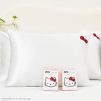 Kitsch x Hello Kitty Pillow Case Ivory – Toddler Bed Time Satin Pillowcase with Zipper – Soft Cooling Pillow Cover for Hair & Skin – Better Than Silk Pillowcase – King Size 19x36