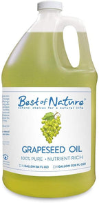 Best of Nature 100% Pure Grapeseed Oil - Unscented, Lightweight, Non-Greasy Moisturizer for Hair, Skin, Face & Aromatherapy, Carrier Oil for Essential Oils, Gallon (128 fl oz)