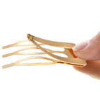 Chinco 24 Pcs Double Grip Hair Clips Metal Snap Clips Women Barrettes for Hair Making, Salon Supplies(Kc Gold,2 Inch)