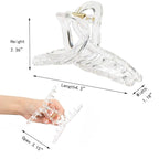 Clear Claw Clips for Thick/Fine/Thin Hair, Strong Holding Large Jaw Polycarbonate Clips for Women (3 pcs)