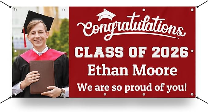 Personalized Graduation Photo Vinyl Banner Sign by Milweb1LLC