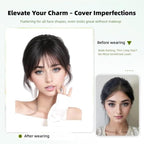 Anemone 100% Real Human Hair Topper No Need Clips Magic Paste Hair Seams 7x10cm Skin Base Fringe Bangs Easy to Wear (Dark Brown French Bangs)