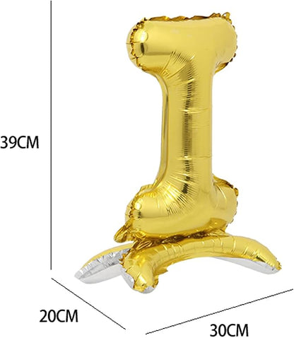 RUIANSI 16 Inch Standing Gold Alphabet Letter and Number Balloons Aluminum - Image 2