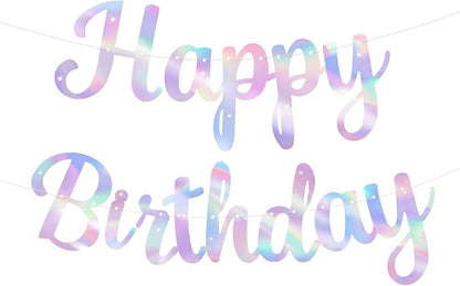Glitter Happy Birthday Banner Sign Birthday Garland Wall Door Banners Flag by Unknown