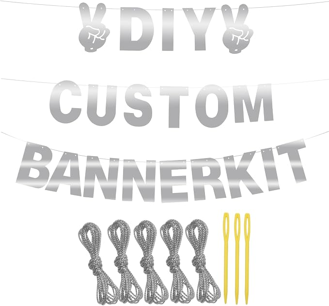 129Pcs Glitter Customizable Banner Kit DIY Custom Letter Banners DIY Happy - Image 3