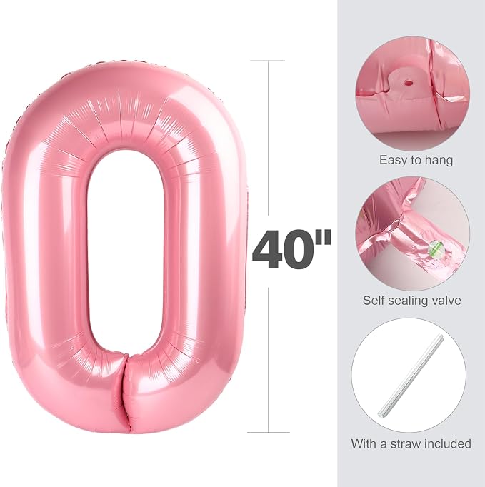 Number Balloons 4 Balloon Pearl Pink - Image 4