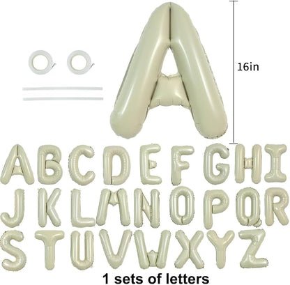 TONIFUL Cream Green Letter Balloons 1 Set 16Inch A-Z Custom Alphabet Banner | - Image 2