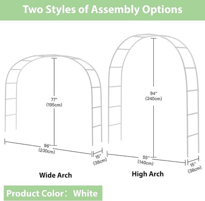 RUBFAC 7.8ft Garden Arbor, Metal Arch Frame - Image 2