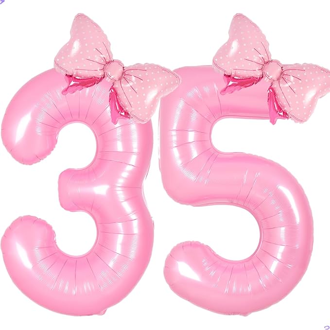 Pink Coquette Birthday Decorations 35 Balloon Numbers by Unknown