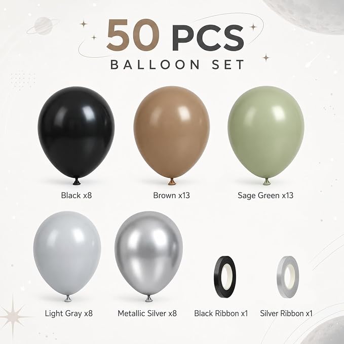 Green Black Grey Balloons - Image 2