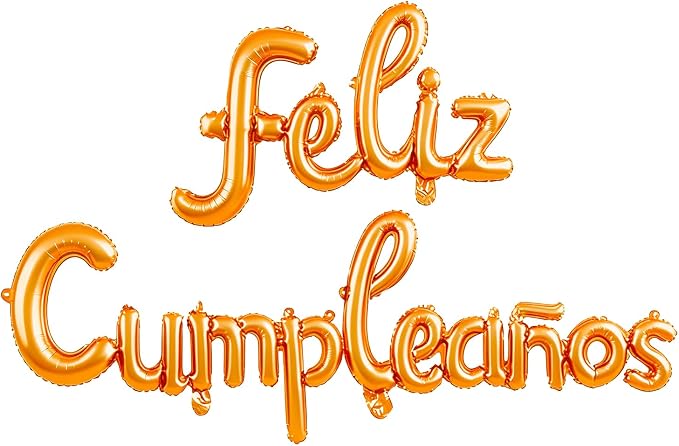 Feliz Cumpleanos Orange Small Letters Conjoined Balloons Feliz Cumpleanos by ZHENGYE