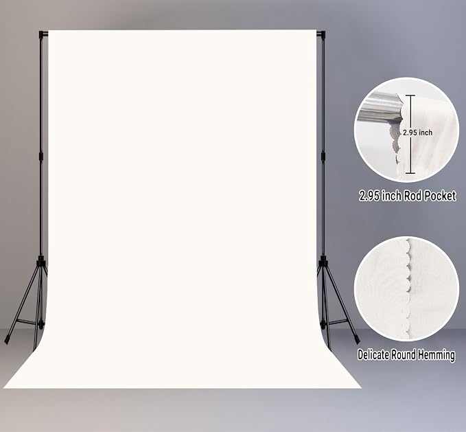 Ivory Photography Backdrop for Photoshoot, Fabric 6x9ft | Polyester Studio - Image 6