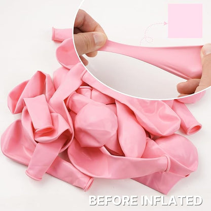 PartyWoo Baby Pink Balloons 50pcs Pastel Pale Light Pink Color | 12 Inch - Image 4