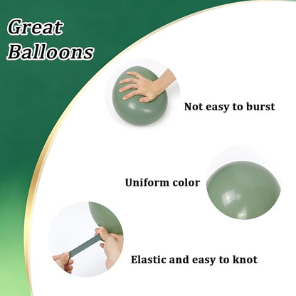 60pcs Green and Gold Balloons 12inch - Image 3
