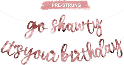 BEISHIDA Double-sided Rose Gold Go Shawty It's Your Birthday Banner Decor | by Beishida