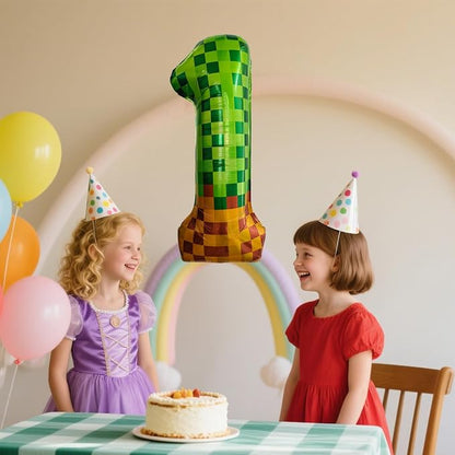 Pixel & TNT Theme 40in Giant Number Balloons - Image 6