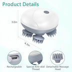 ORIA Electric Scalp Massager, Pet Massager for Dogs and Cats, Waterproof Head Massager with 4 Removable Massage Heads, 96 Nodes, for Stress Relief, Full Body Relaxation, Promote Bonding