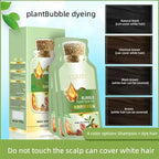 Natural Plant Hair Dye, New Botanical Bubble Hair Dye 20ml 10Packs/Box, Pure Plant Extract for Grey Hair Color Bubble Dye, Color Conditioner Shampoo (Natural Black)