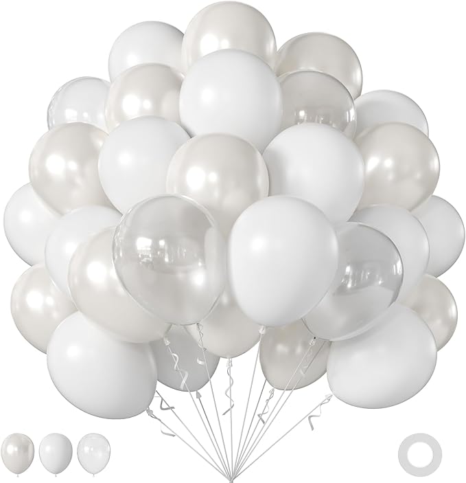 Pearl White Balloons for Wedding Bridal Shower Baby Shower Decorations | 60Pcs by JOYFLOAT
