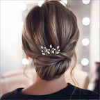 3 Pieces Pearl Crystal Bridal Hairpins Silver rhinestone wedding hairpins headpiece Tiny Pearl Hair Pins Decorative Prom Accessory for Women Wedding Hairstyles