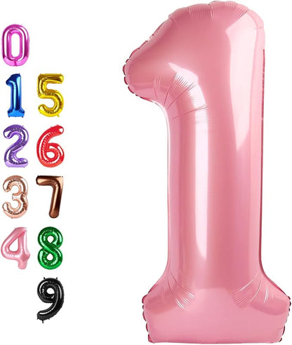Number Balloons 1 Balloon Pearl Pink by Enyeopd