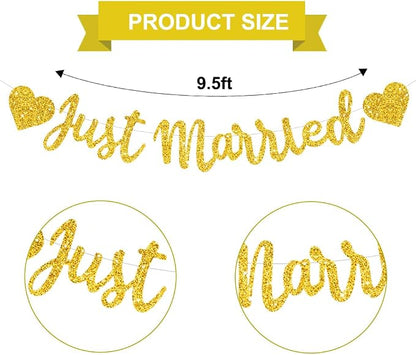 BEISHIDA Gold Just Married Banner - Image 2