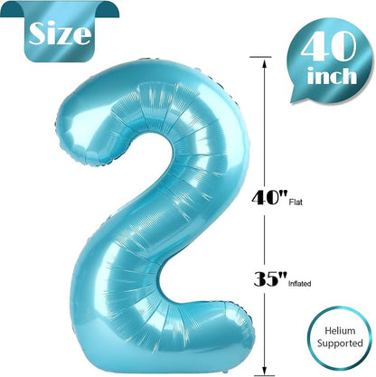 Pearl Blue Number 2 Balloon 40 Inch - Image 5