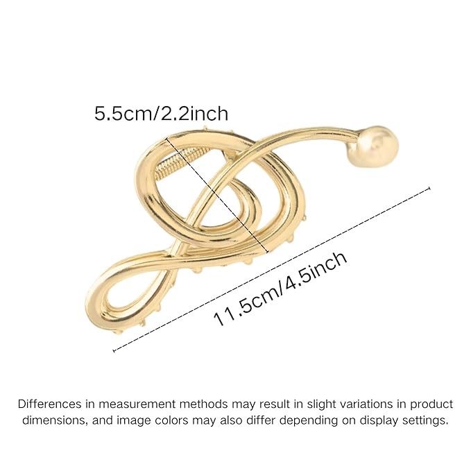 Music Note Hair Clips Large Metal Hair Claw Clip with Pearl Gold Musical Score Hair Claws Strong Hold Nonslip Hair Jaw Clip for Thin Thick Hair Stylish Hair Accessories for Women Girls