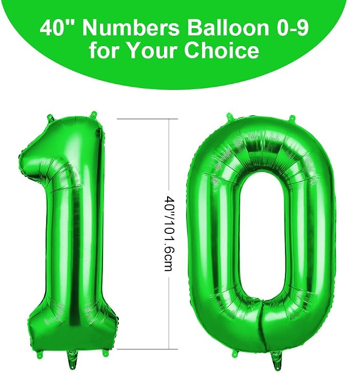 OFFCUP 40 Inch Green Number 10 Balloon - Image 2