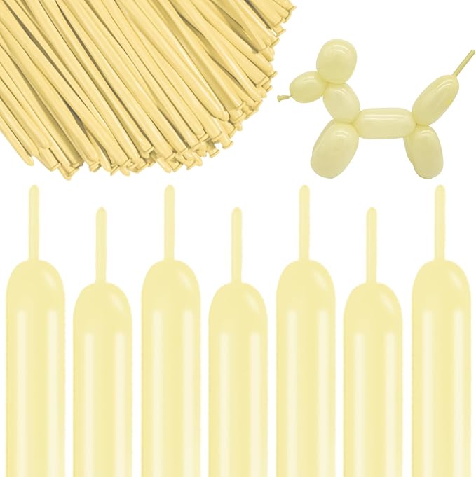 260 Long Balloons 100 Pack Pastel Yellow Twisting Animal Balloons Thickening by ASIYUHY