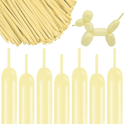 260 Long Balloons 100 Pack Pastel Yellow Twisting Animal Balloons Thickening by ASIYUHY