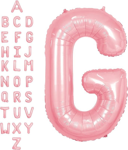 SUWEN 40 Inch Pink Large G Letter Balloons Big Foil Helium A-Z | Jumbo Mylar by SUWEN